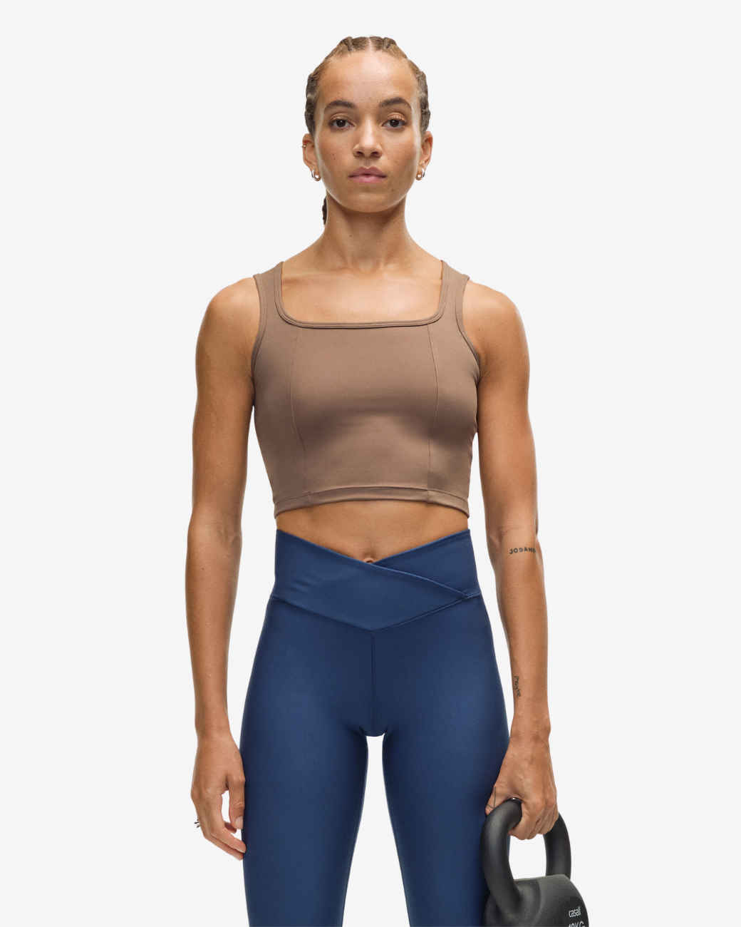 Casall Edge Crop Top Khaki
