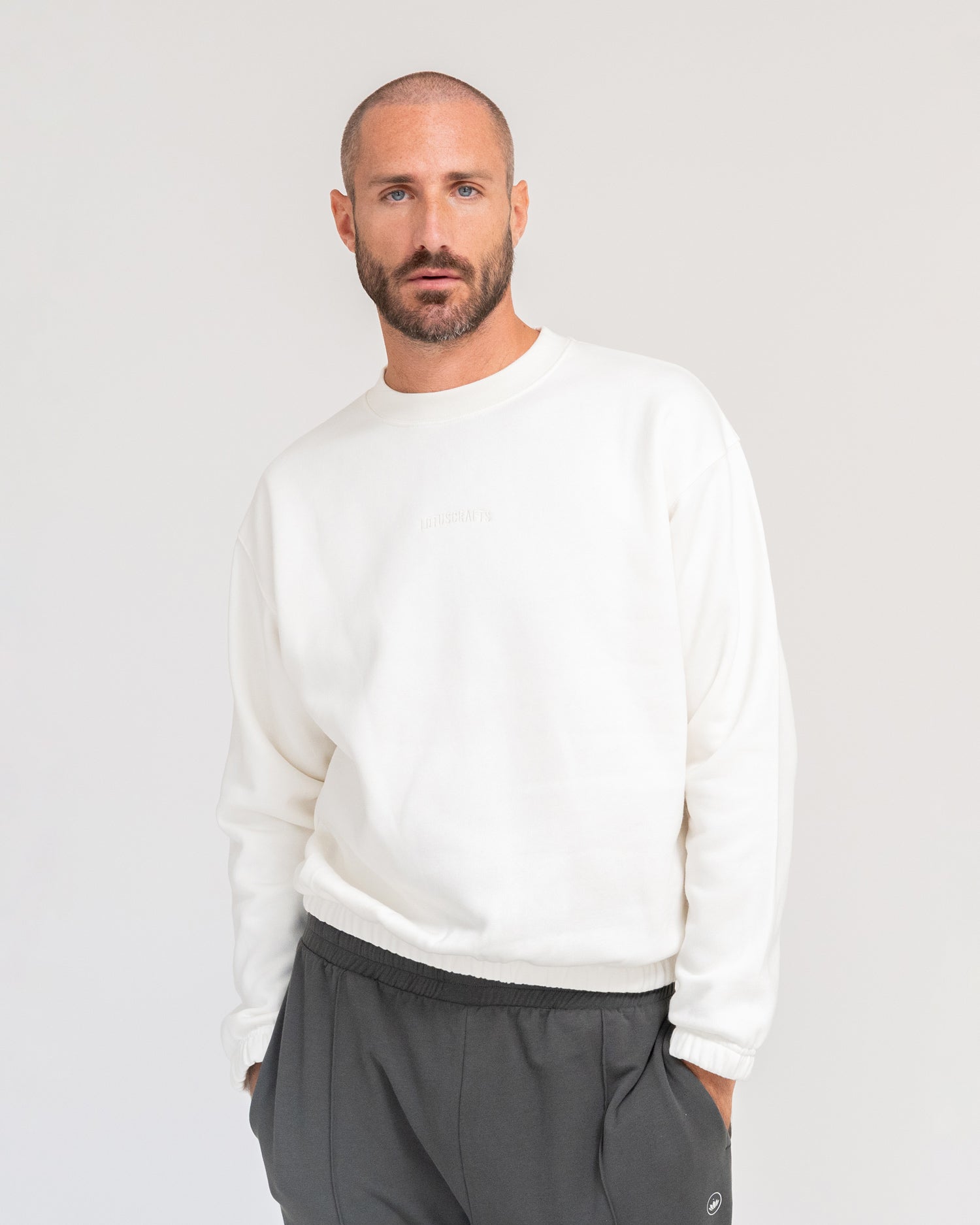 Marshmallow - Lotuscrafts Yoga Sweater Men Front
