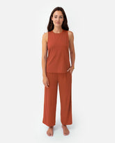 Naima Top Burnt Sienna – Model Full Shot – Lotuscrafts
