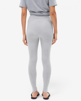 greenyogashop Leggings FARIBAA in Silber Melange aus Bio-Baumwolle mit elastischem Bund, Rückansicht