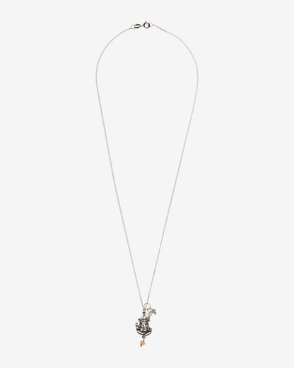 Ganesha Kette mit Edelsteinen - Silber