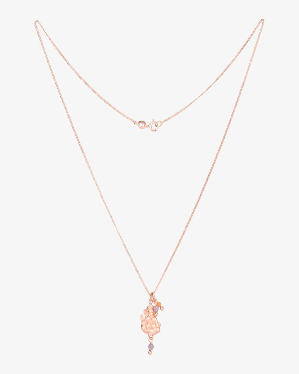 Ganesha Kette Roségold mit Edelsteinen