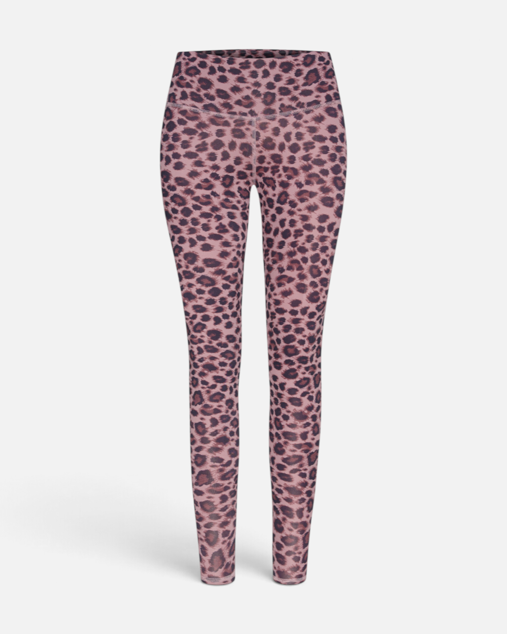 greenyogashop Leggings Leo in Rose mit Leopardenmuster, High-Waist-Bund und formendem, elastischem Funktionsmaterial.