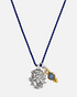 greenyogashop Sternzeichen Kette Schütze aus Sterlingsilber mit blauem Chalcedon an einer blauen Schnur