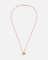 greenyogashop Sternzeichen Kette Steinbock aus vergoldetem Sterlingsilber mit roter Schnur und Rubin