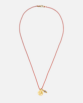 greenyogashop Sternzeichen Kette Stier aus vergoldetem Sterlingsilber mit roter Schnur und kleinem Rosenquarz