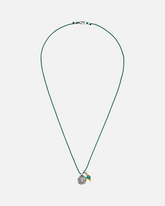 greenyogashop Sternzeichen Kette Wassermann mit silbernem Amulett, kleinem Türkis und grüner Schnur aus Hamburg