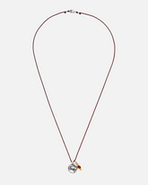 greenyogashop Sternzeichen Kette Widder aus Sterlingsilber mit Rubin an einer dunkelroten Schnur