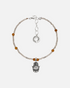 greenyogashop Schutzarmband Hamsa Intuition aus Sterlingsilber mit Bergkristall, Labradorit und Granat Edelsteinen