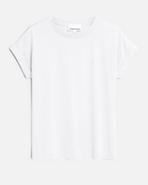 Weißes greenyogashop T-Shirt IDAARA aus Bio-Baumwolle im Loose Fit mit dezenter Logo-Stickerei