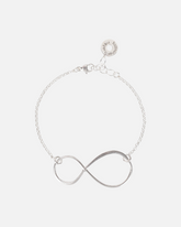 greenyogashop Armband Unendlichkeit aus Sterlingsilber mit zarter Kette und rundem Logo-Anhänger