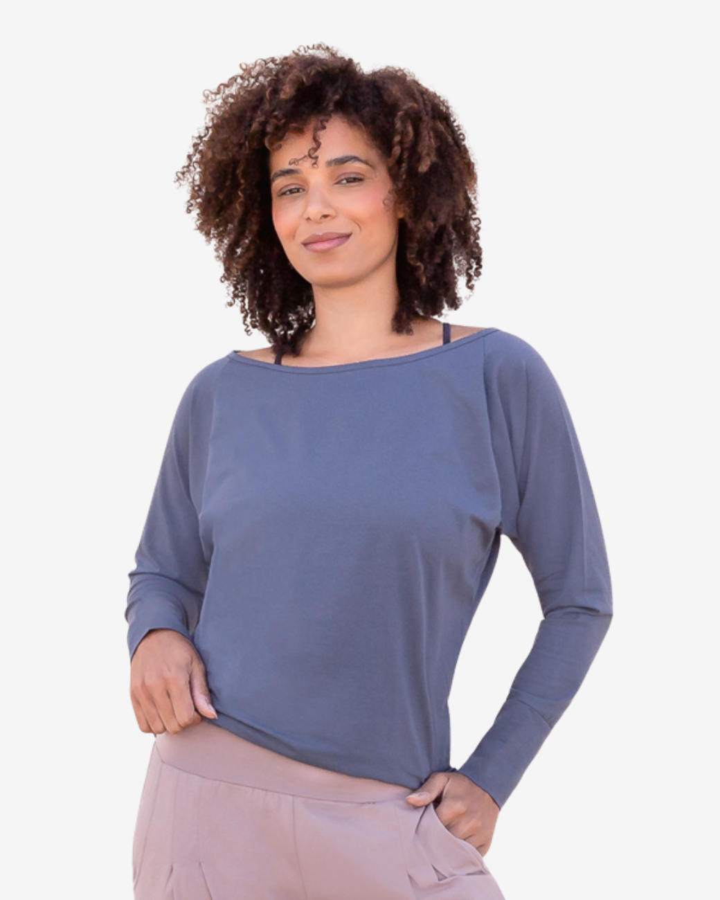 Langarmshirt Yanti - Bluegrey