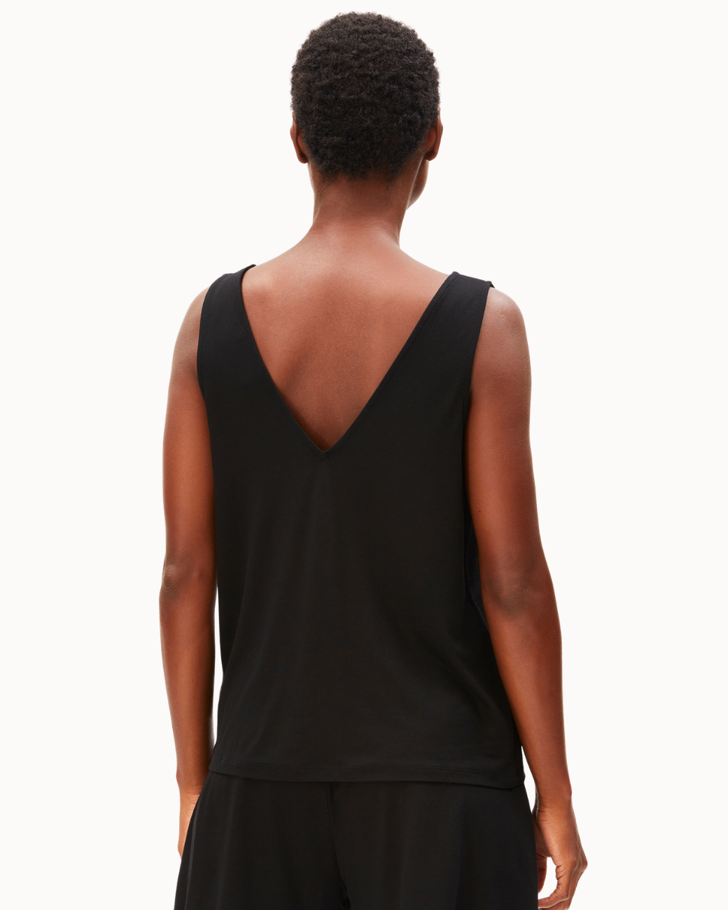 V-Neck Jersey Top - Black