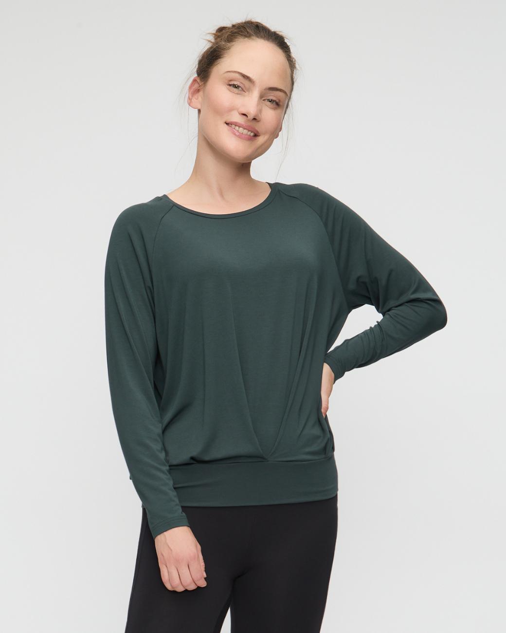 Langarmshirt Boxpleat - Dark Forrest