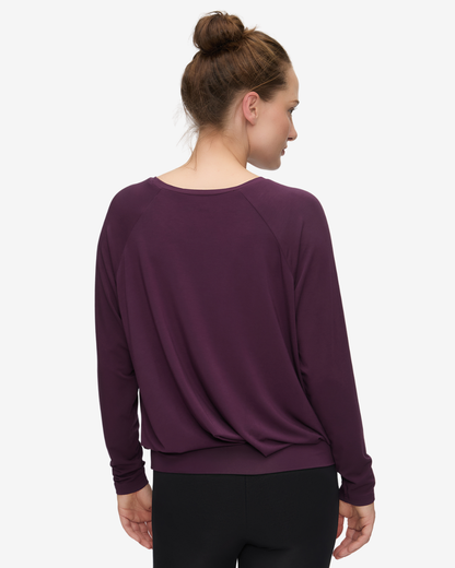 Langarmshirt Boxpleat - Dark Plum