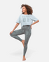 greenyogashop Leggings Sumatra Snake in Agave aus Bio-Baumwolle mit Schlangenmuster für Yoga und Freizeit