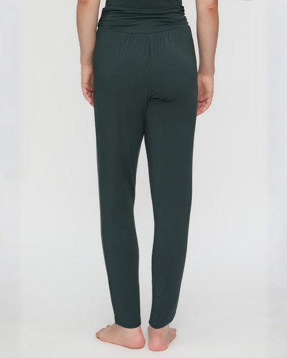 Yogahose Roll Down - Dark Forrest