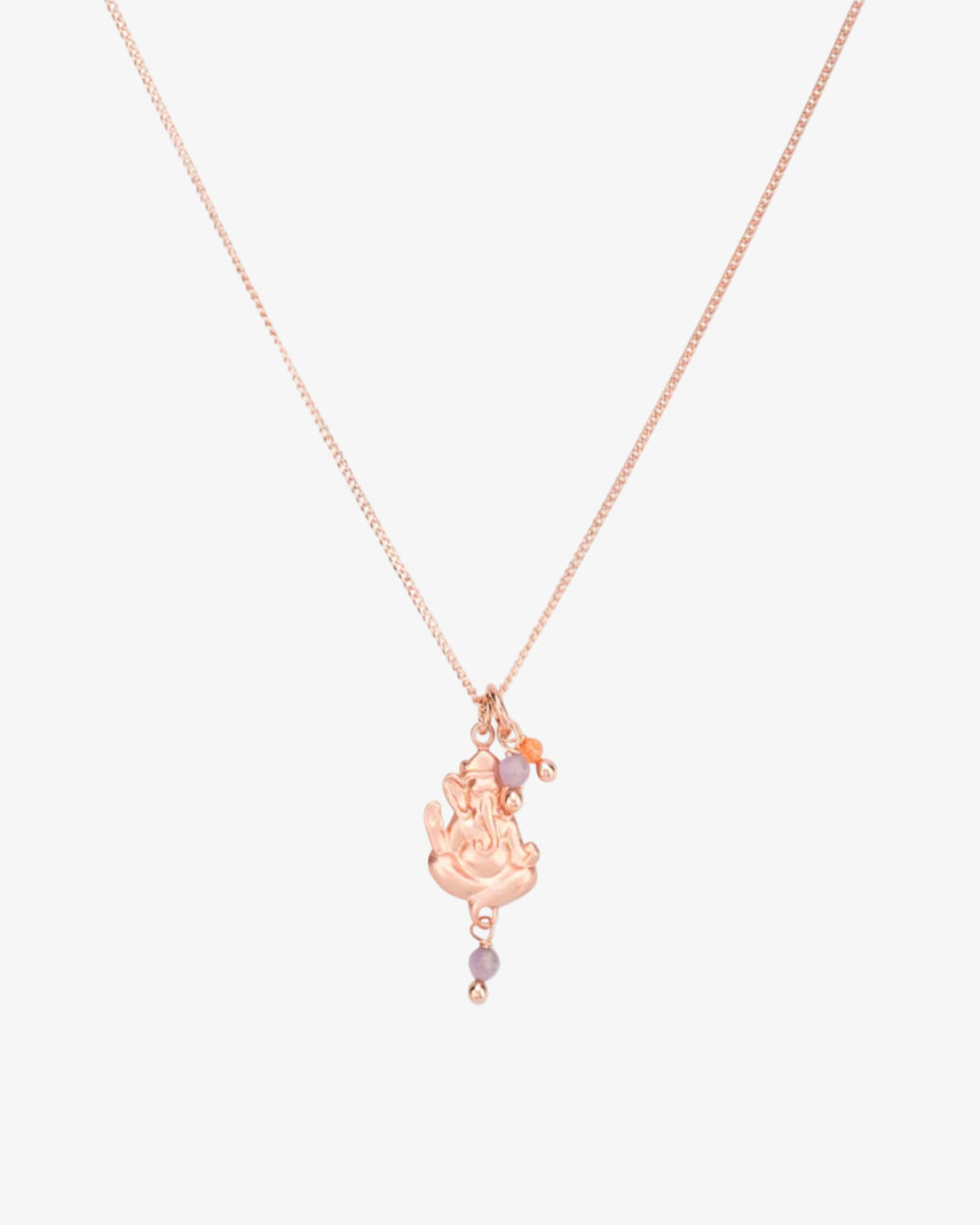 Ganesha Kette Roségold mit Edelsteinen