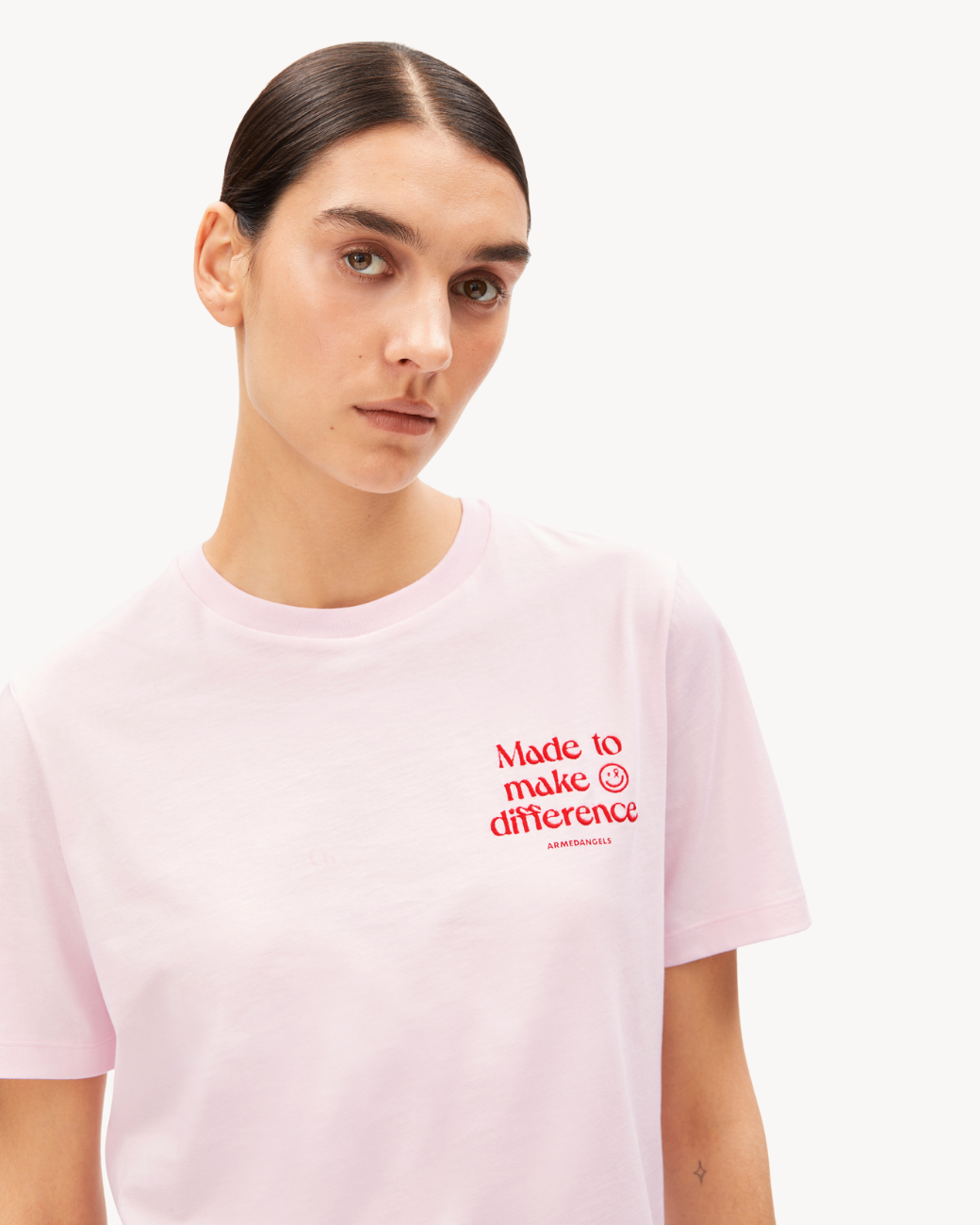 LUALAA EMBRO T-SHIRT - pink mist