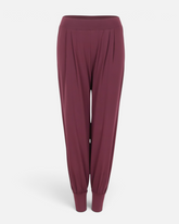 greenyogashop Yogahose Naya in Burgunder aus weichem Viskose-Biobaumwoll-Mix mit elastischem Bund und Bündchen