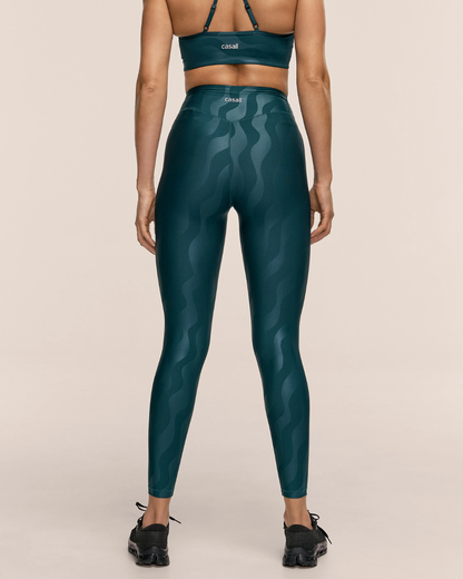 Heat Printed High Waist Tights Ocean Geo