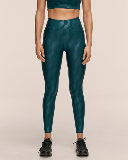 Heat Printed High Waist Tights Ocean Geo