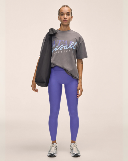 Twist Cut Out Leggings - Violet Pulse