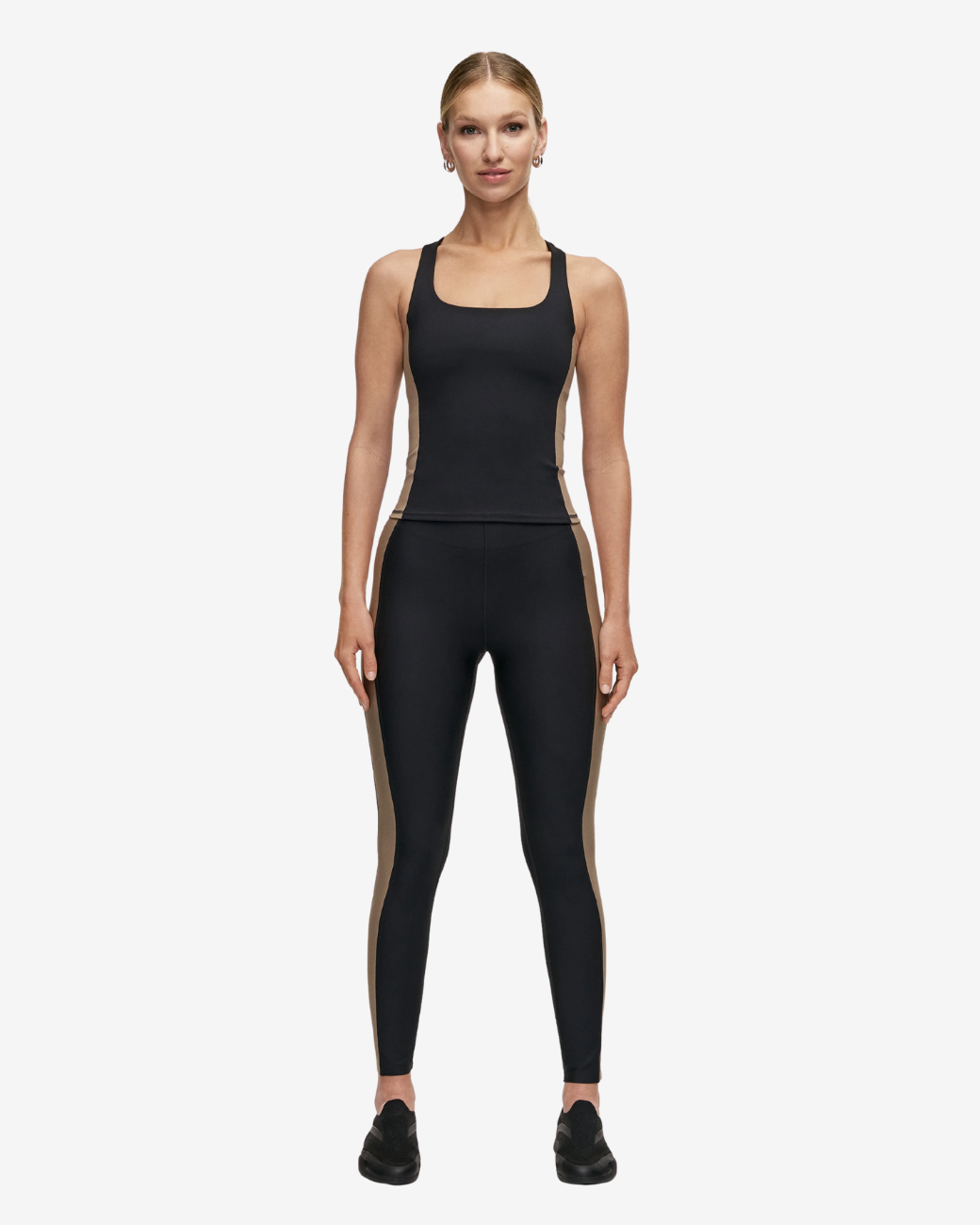 Shaped Block High Waist Leggings - Black