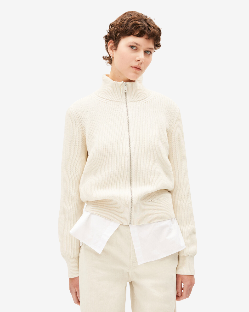 Strickjacke REBECCAA VANISE - Light Oatmilk
