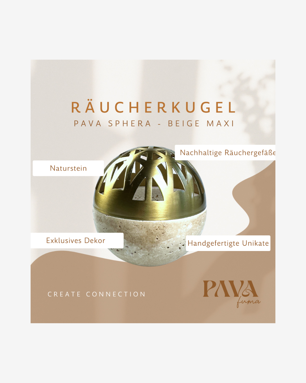 Räucherkugel Sphera Beige Gold Mini