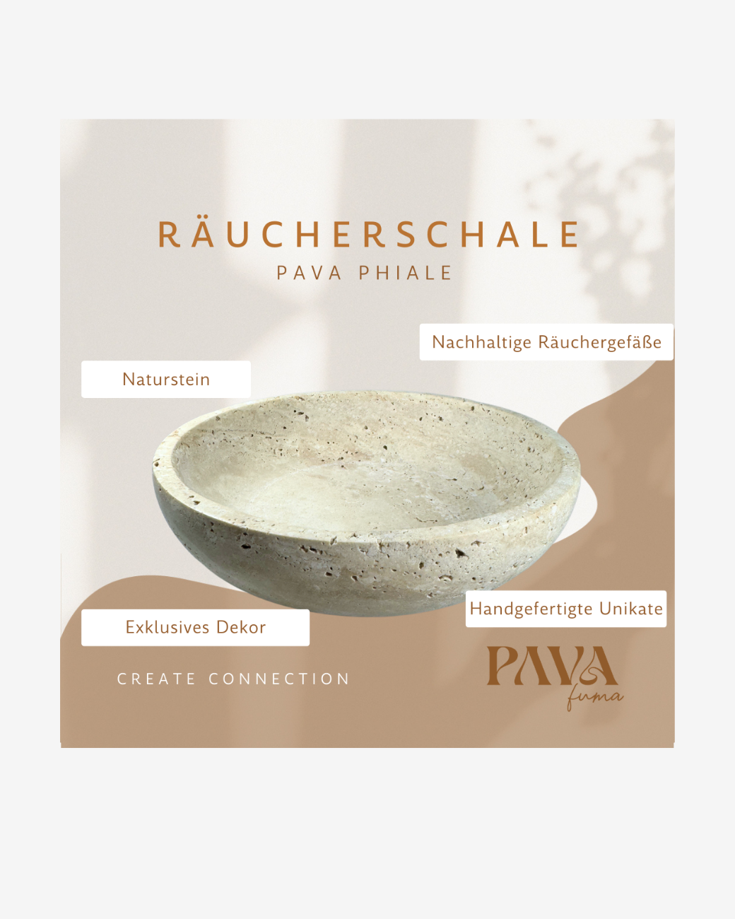 Travertin Phiale Räucherschale