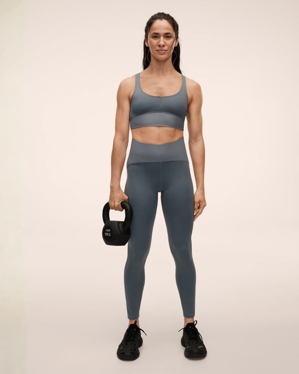 Brace Rib High Waist Leggings - Mirage Blue
