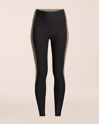 Shaped Block High Waist Leggings - Black