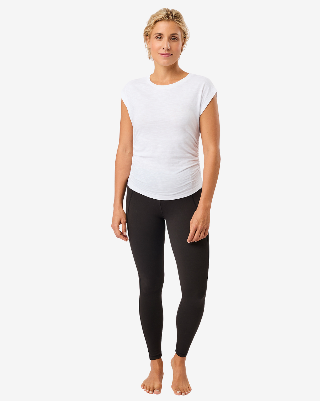 Side Ruffled Top White