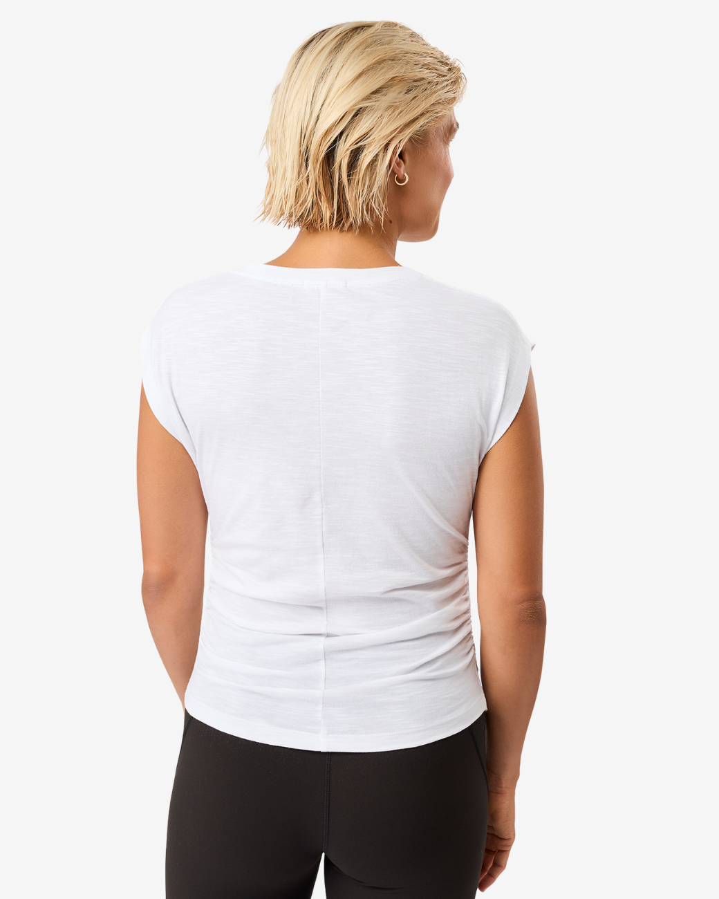 Side Ruffled Top White
