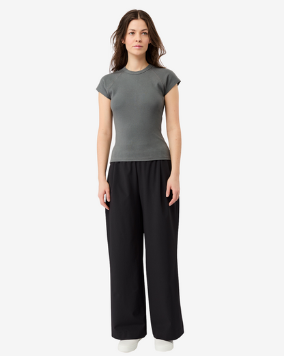 Slim Fit Ribbed Tee - Nox