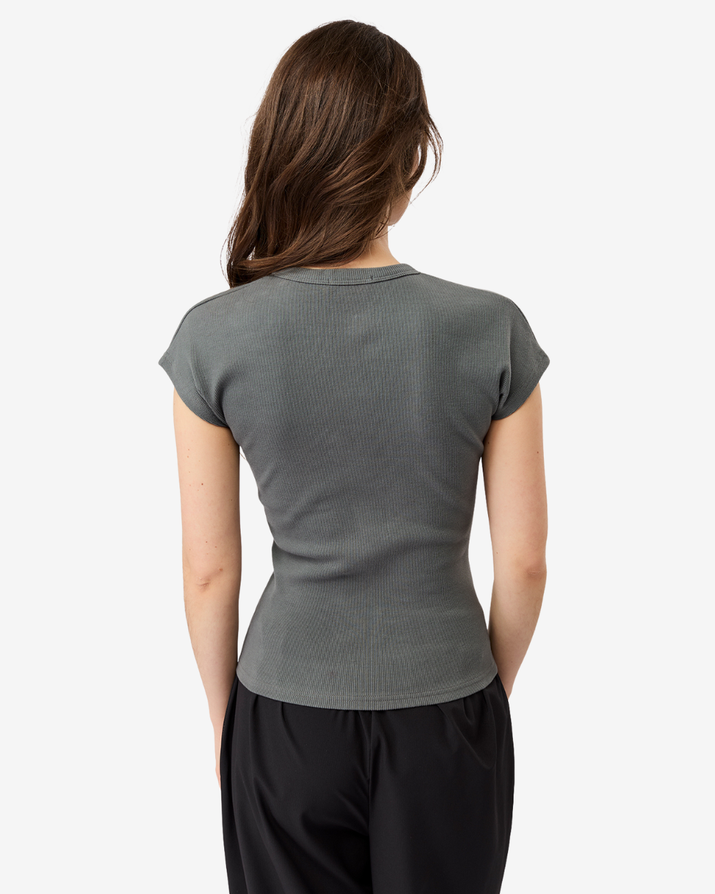 Slim Fit Ribbed Tee - Nox