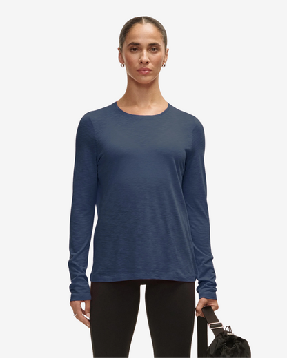 Langarmshirt Soft Texture - Blue Shadow