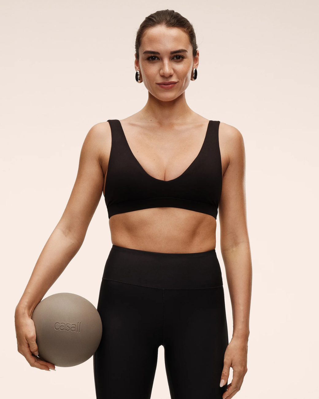Soft Touch Padded Sports Top - Black