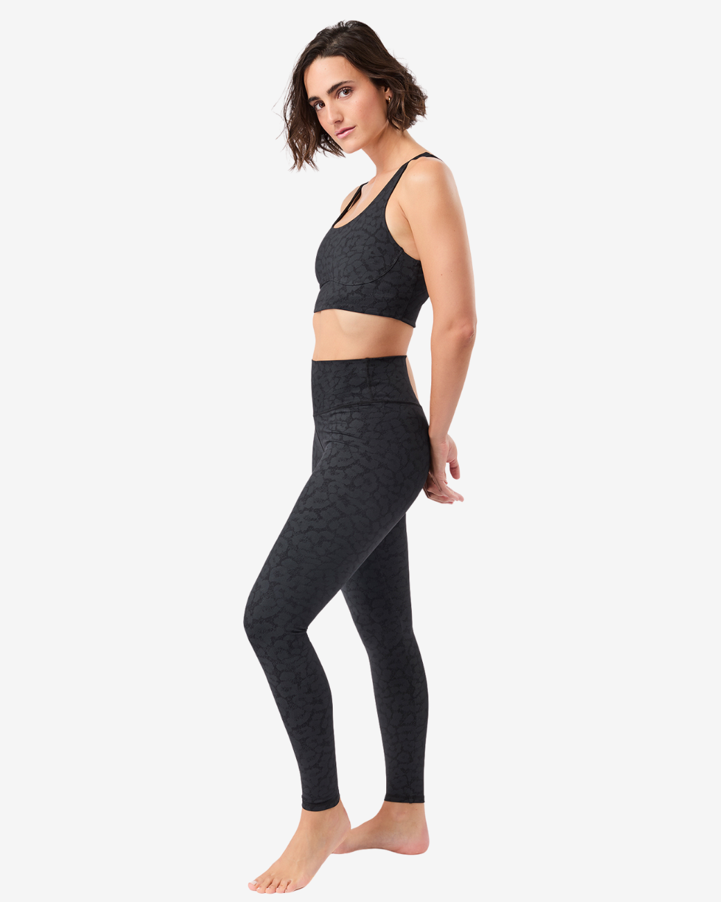 Mono Printed Leggings - Leo Black