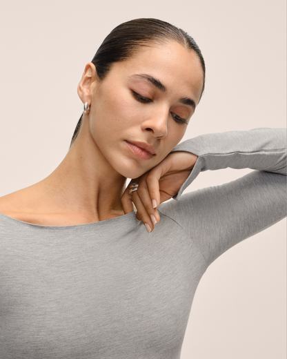 Sublime Boatneck Long Sleeve Grey Melange