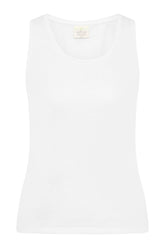 Circular Sustainable activewear -  soft organic cotton top in Diamond. White for yoga, Pilates and Gym