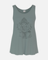 greenyogashop Top Ganesha in Agave, entspanntes Tanktop aus TENCEL und Bio-Baumwolle mit Ganesha-Print