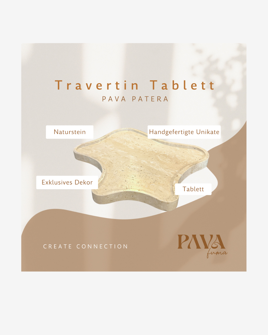 Patera Travertin Tablett