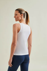 Soft Cradle to Cradle certified and circular yoga tank in Diamond White- Made from non-toxic  eco-friendly fabric, perfect for mindful movement