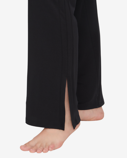 Wide Long Yogahose -  Black