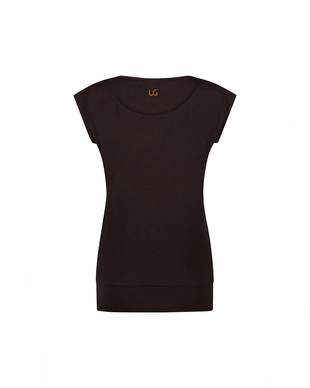 greenyogashop Asana Tee in Coffee aus weichem Bambus-Mix mit langem Bund und lockerer Passform für Yoga