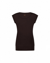 greenyogashop Asana Tee in Coffee aus weichem Bambus-Mix mit langem Bund und lockerer Passform für Yoga