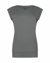 greenyogashop Asana Tee in Jade aus weichem Bambus-Mix mit langem Bund und lockerer Passform