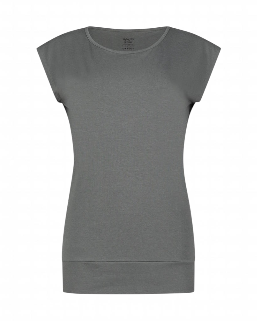 greenyogashop Asana Tee in Jade aus weichem Bambus-Mix mit langem Bund und lockerer Passform